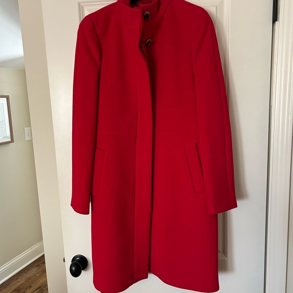 Jcrew wool tie waist coat - red size 6 - Picture 4 of 11